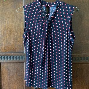 Tommy Hilfiger Polka Dot Matte Jersey Knot-Neck